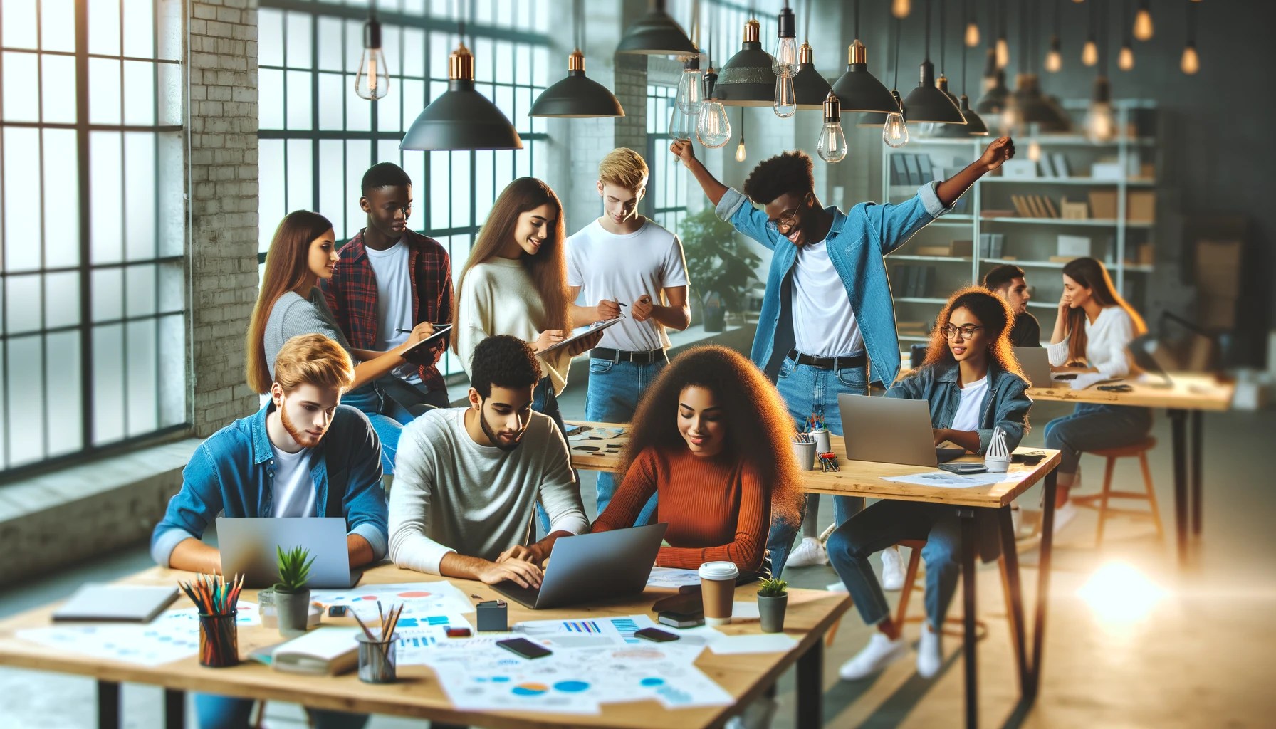 Entrepreneurs collaborating at Running Start training